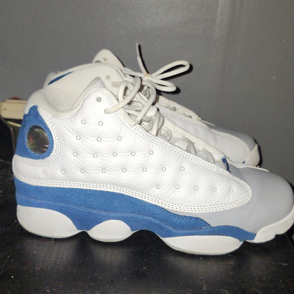 Kids White and Blue Sneakers